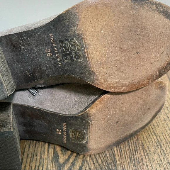 Jeffery Campbell distressed gray suede lace up heeled boots size 38/7-7.5 - Picture 8 of 8